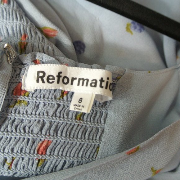 NEW Reformation Cammi Long Sleeve Mini Dress size 8 #1410 - Picture 9 of 11